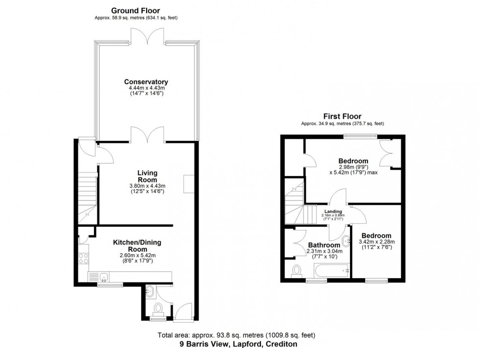 Floorplan for Barris View, Lapford