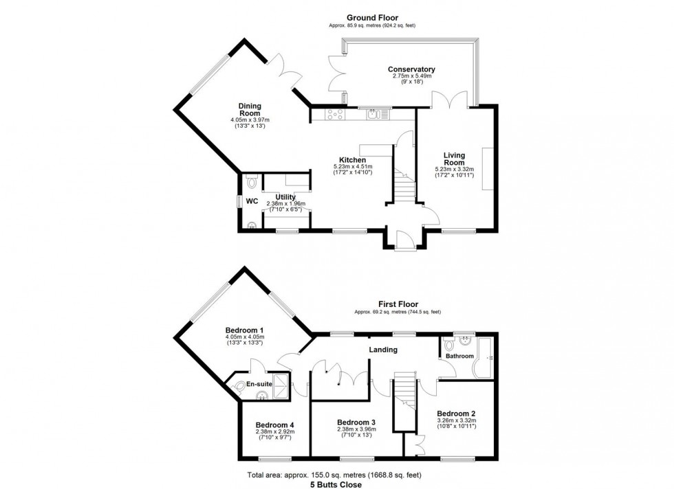 Floorplan for CHAWLEIGH