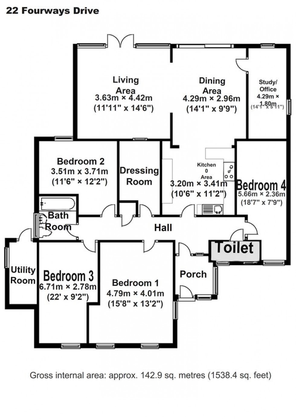 Floorplan for Four Ways Drive, Chulmleigh